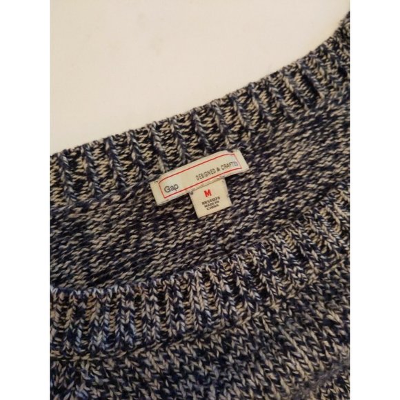 Womens Gap Grey Patterned Front Pockets Pullover Sweater Medium 25"  Long - Picture 4 of 5